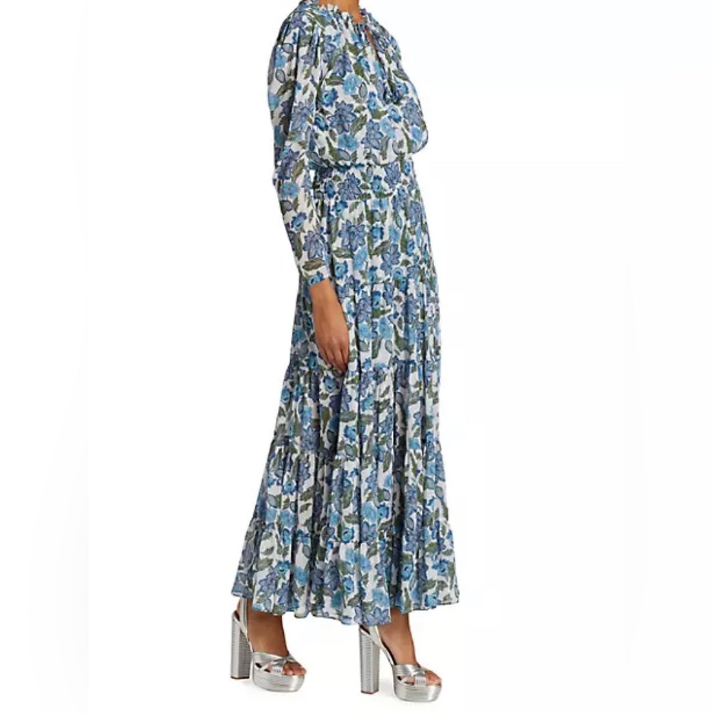 Misa Los Angeles Blue Floral Maxi Dress